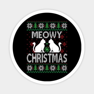 meowy christmas ugly christmas sweater Magnet